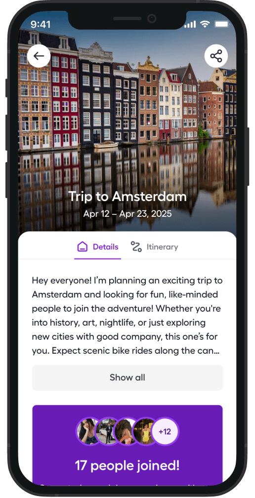 Group trip planning screen
