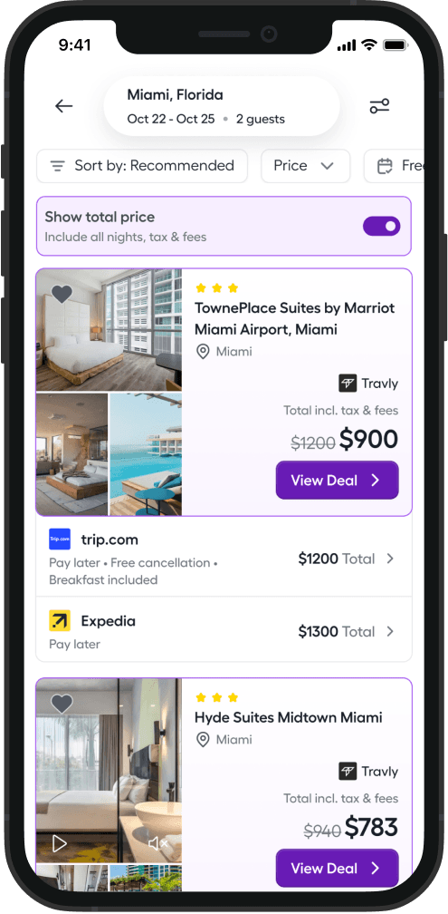 Travly savings screen